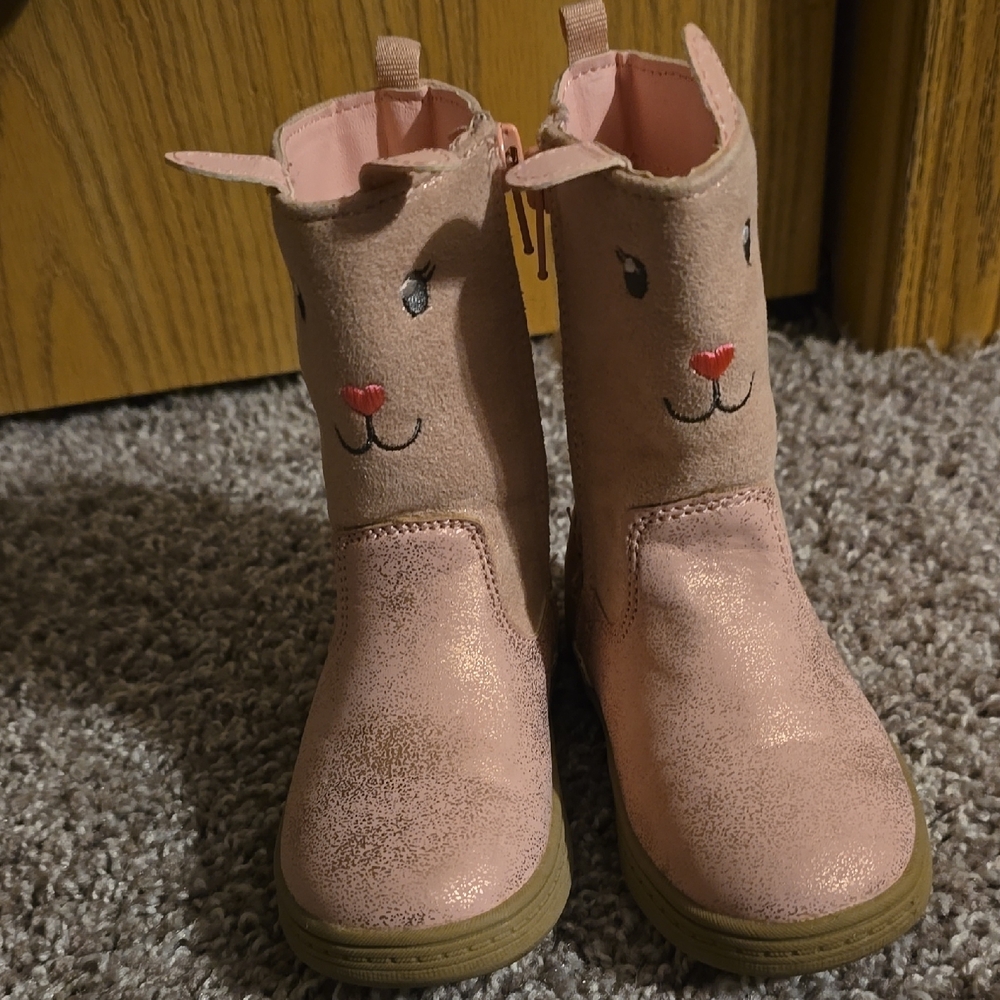Carter's Pink Bunny Face Kids Boots